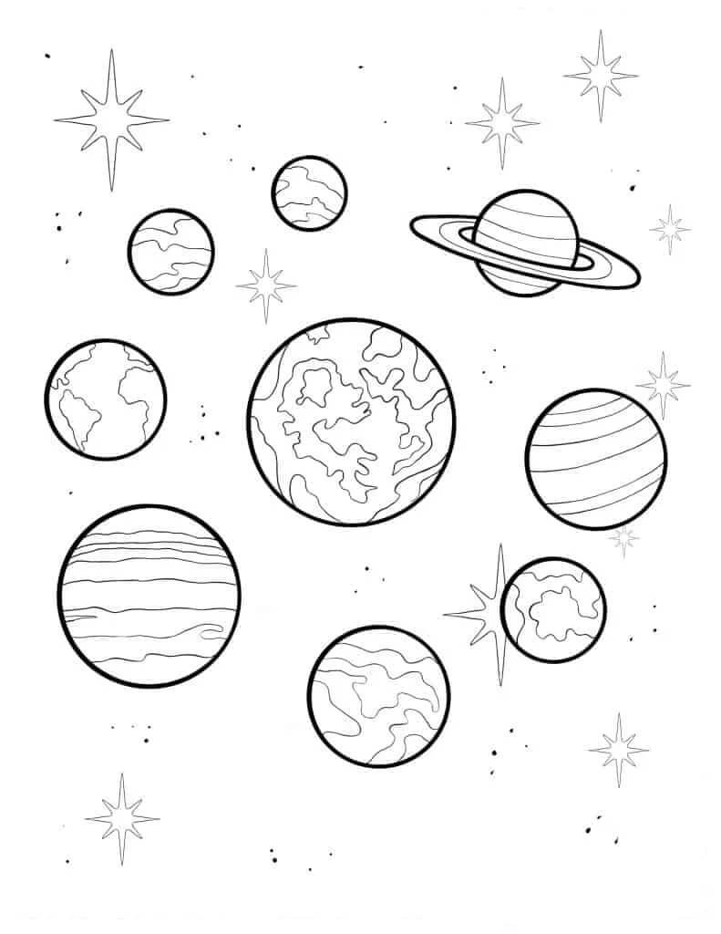 Nádherná Sluneční soustava omalovánka