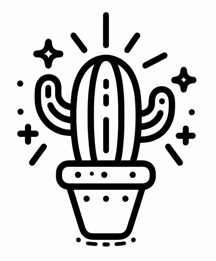 Nádherný Kaktus omalovánka