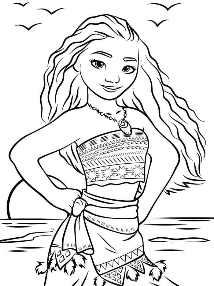 Nádherný Odvážná Vaiana omalovánka