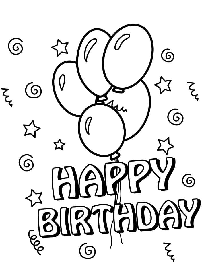 Narozeniny Tisknutelné Zdarma omalovánka