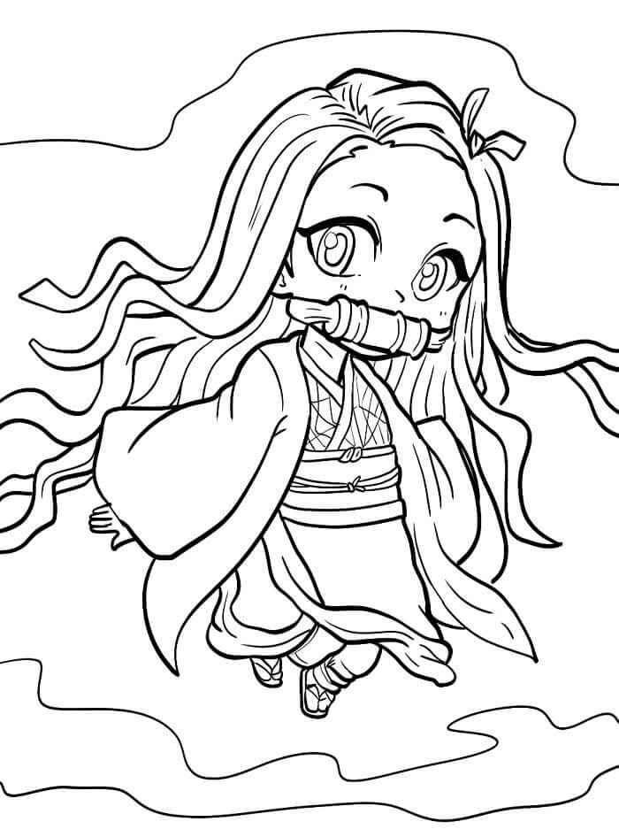 Nezuko Demon Slayer omalovánka