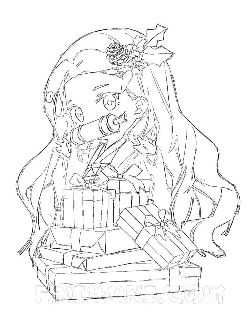 Nezuko Zdarma omalovánka