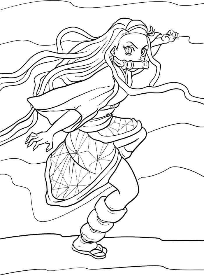 Nezuko pro 5leté Děti omalovánka