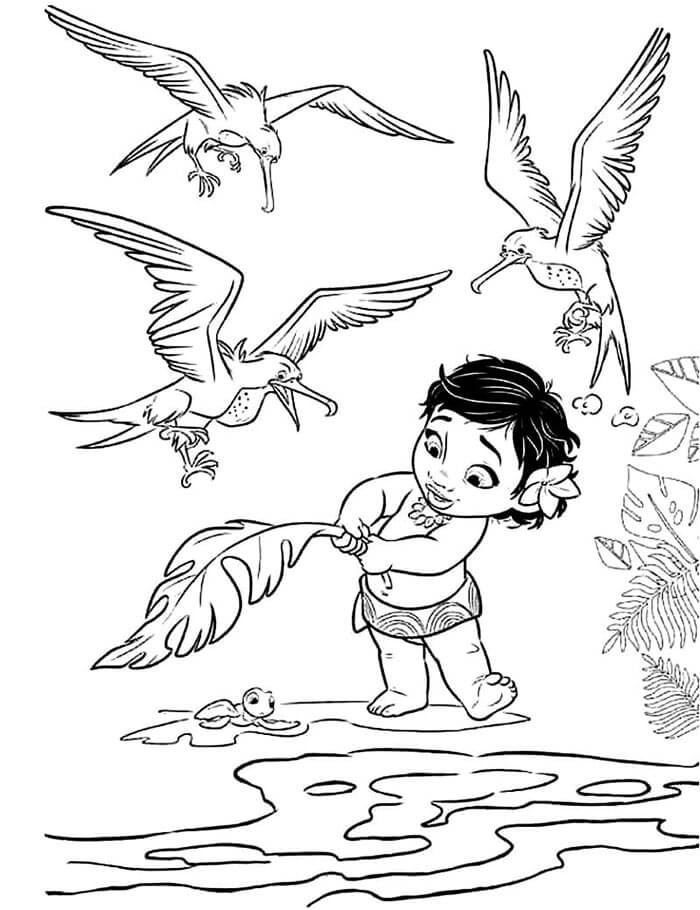 Odvážná Vaiana Obrázek omalovánka