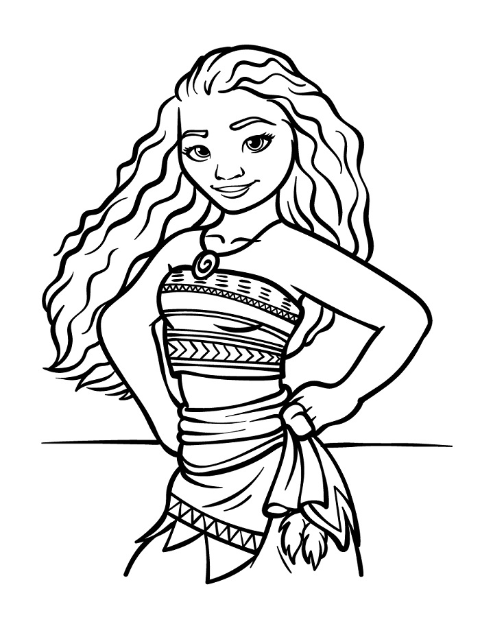 Odvážná Vaiana Vymalovatelné pro Děti omalovánka