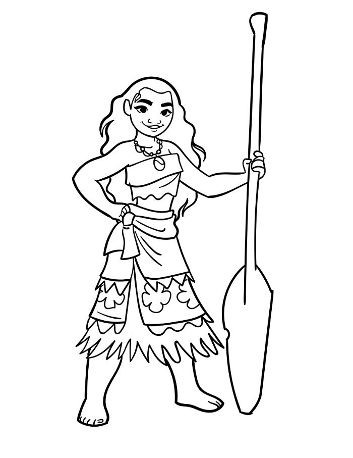 Odvážná Vaiana pro 1leté Děti omalovánka