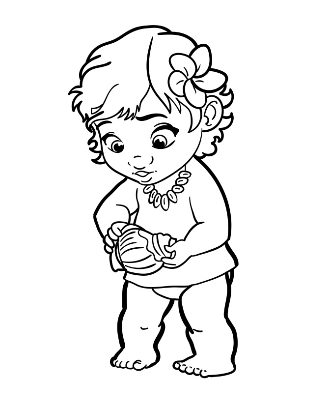 Odvážná Vaiana pro 5leté Děti omalovánka