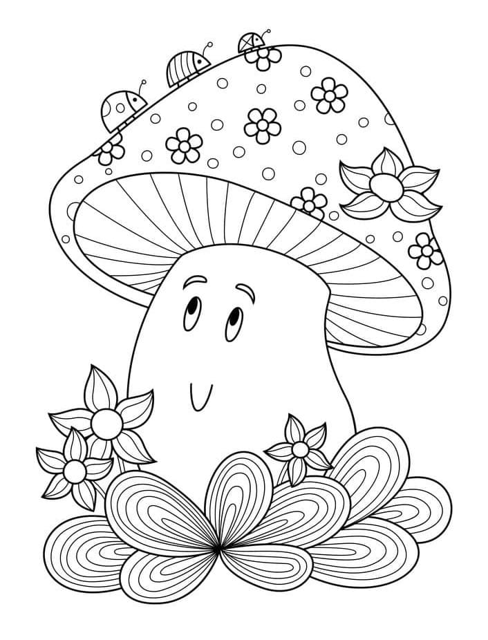 Okouzlující Houba omalovánka