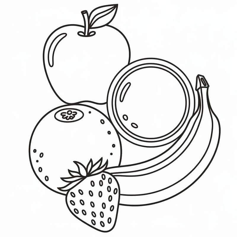Ovoce k Vymalování omalovánka