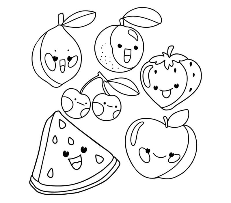 Ovoce pro 1leté Děti omalovánka
