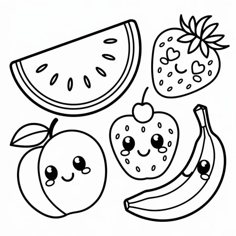 Ovoce pro 3leté Děti omalovánka