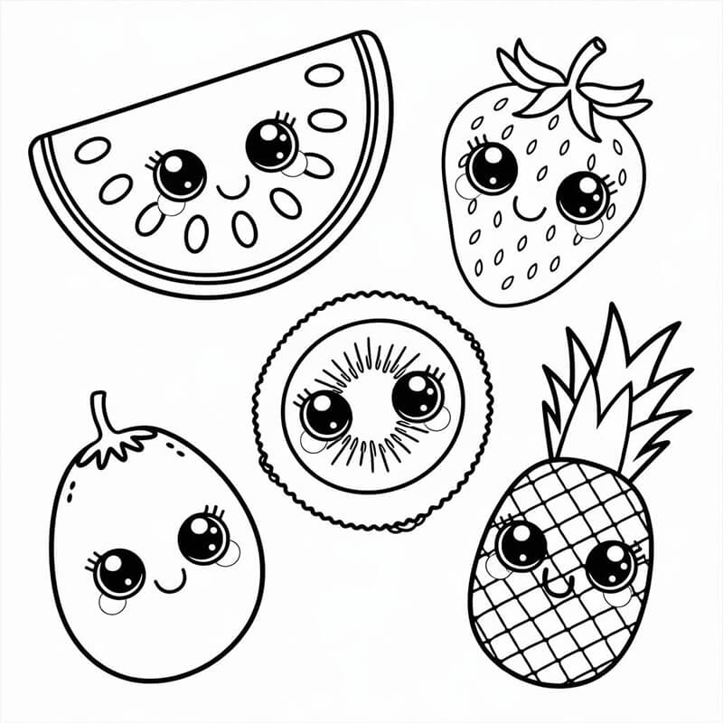 Ovoce pro 6leté Děti omalovánka