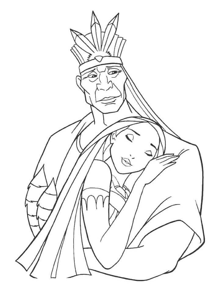Pěkná Pocahontas omalovánka
