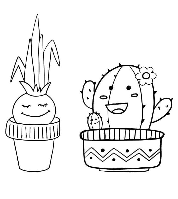 Pěkný Kaktus omalovánka