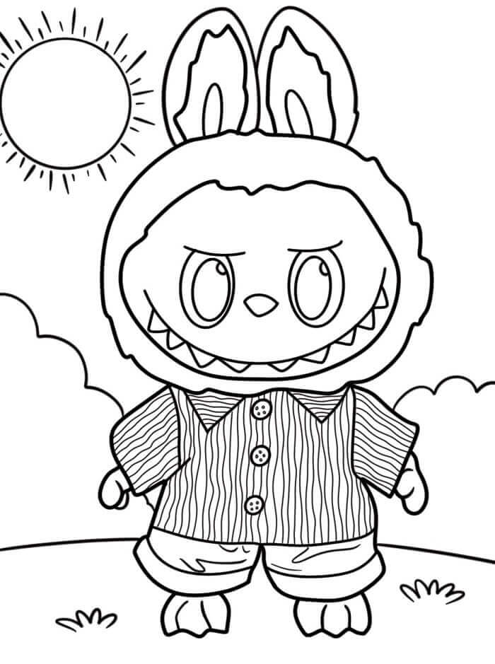 Pěkný Labubu omalovánka