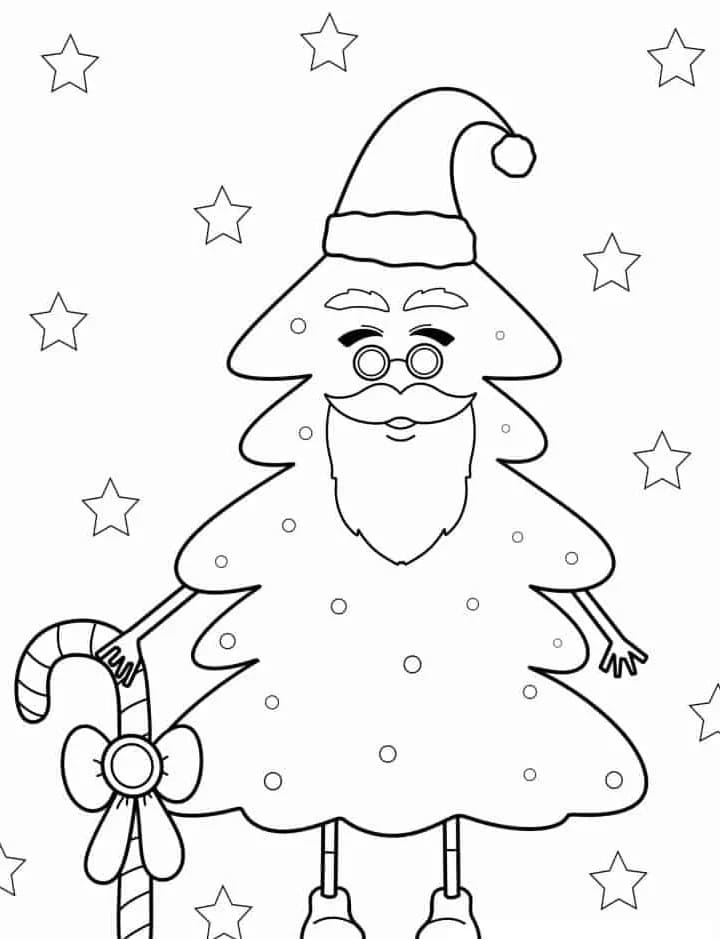 Pěkný Vánoční strom omalovánka