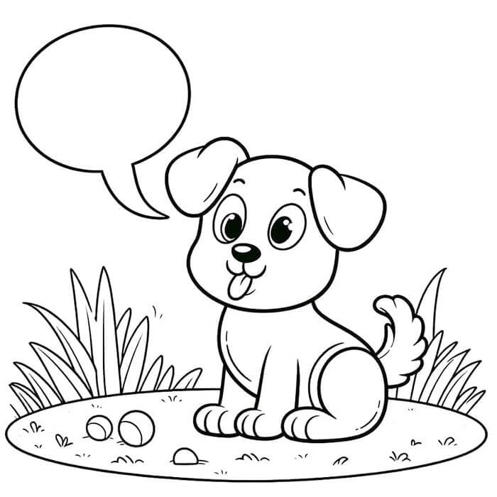 Pes pro 1leté Děti omalovánka