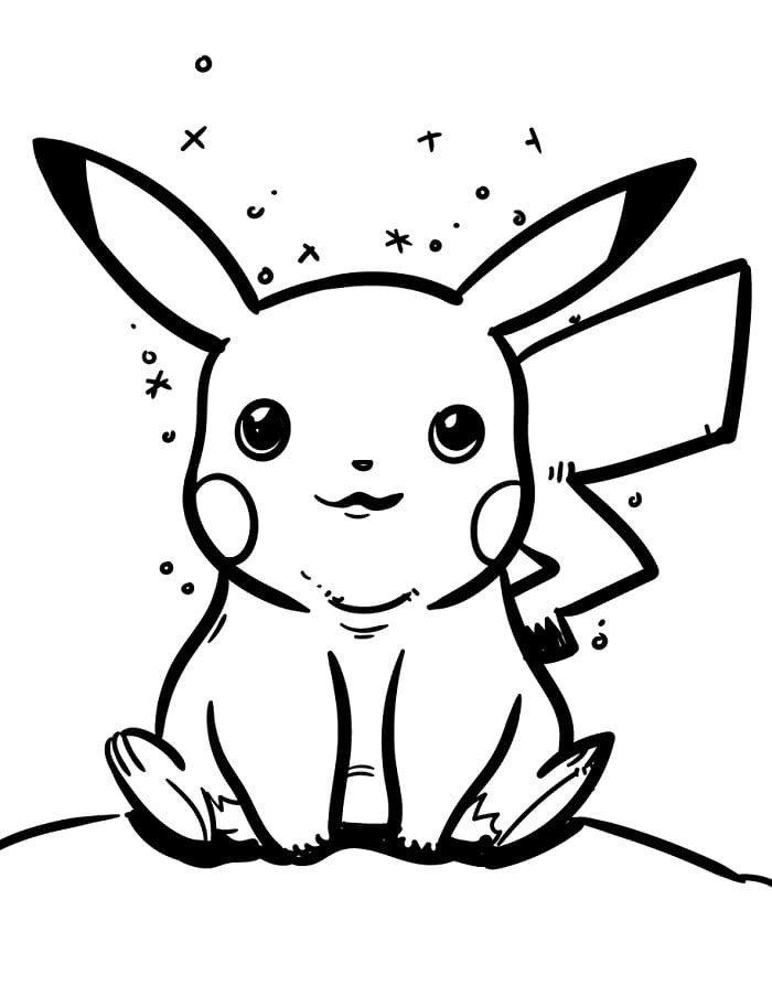 Pikachu Vymalovatelné pro Děti omalovánka