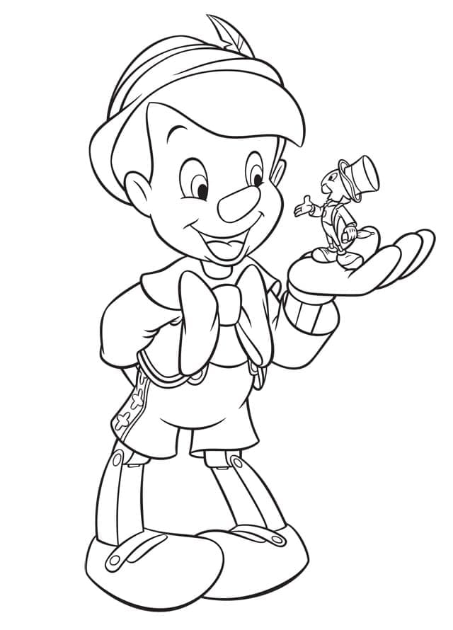 Pinocchio Tisknutelný Zdarma omalovánka