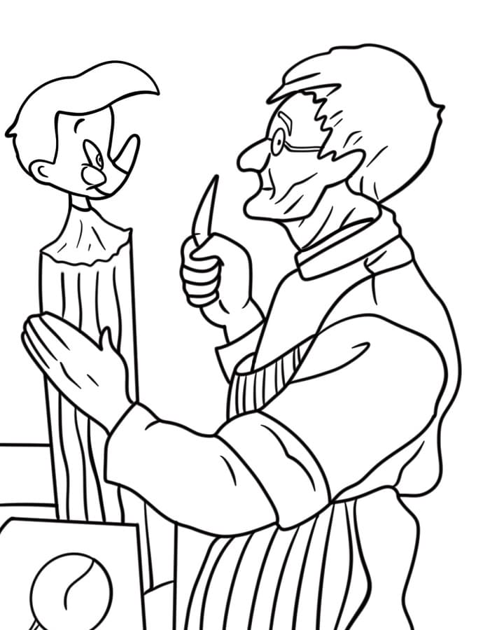 Pinocchio Vymalovatelné pro Děti omalovánka