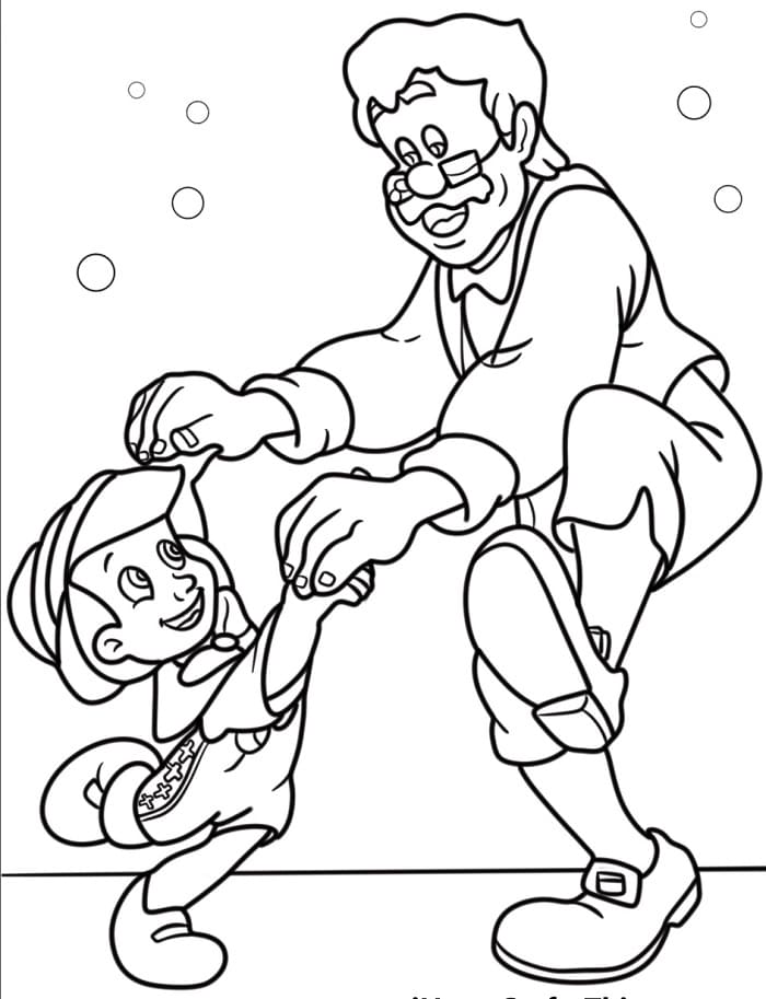 Pinocchio pro 1leté Děti omalovánka