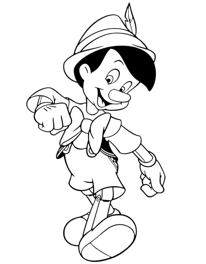 Pinocchio pro 2leté Děti omalovánka