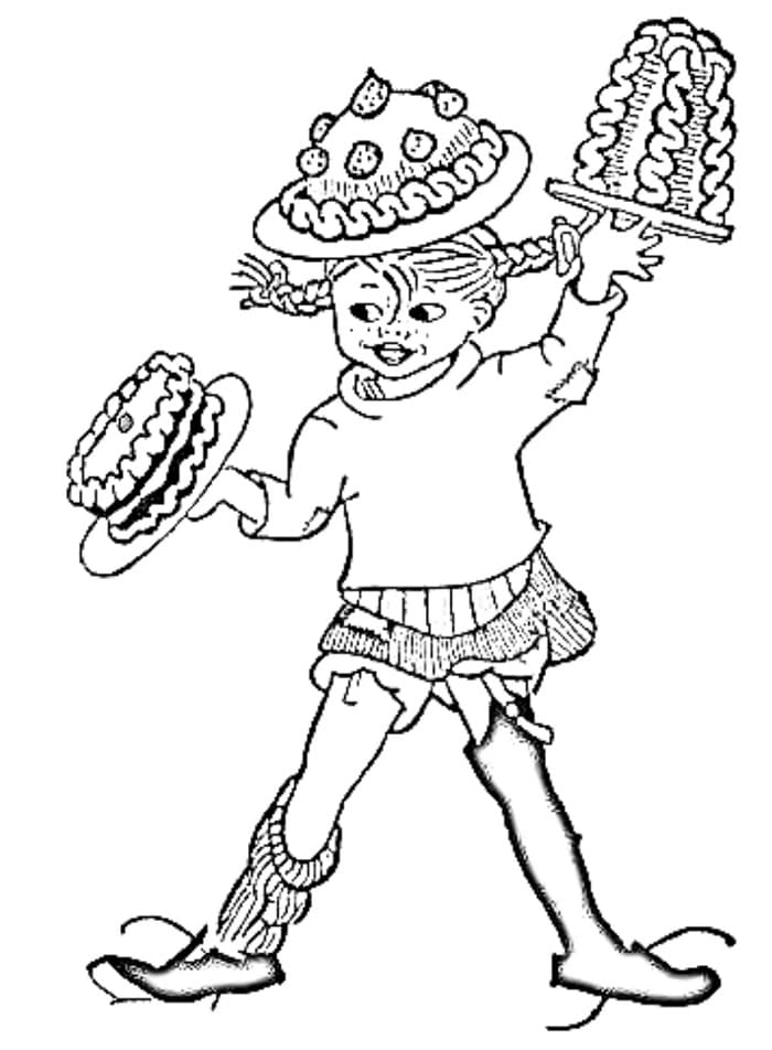 Pipi Dlouhá Punčocha (14) omalovánka