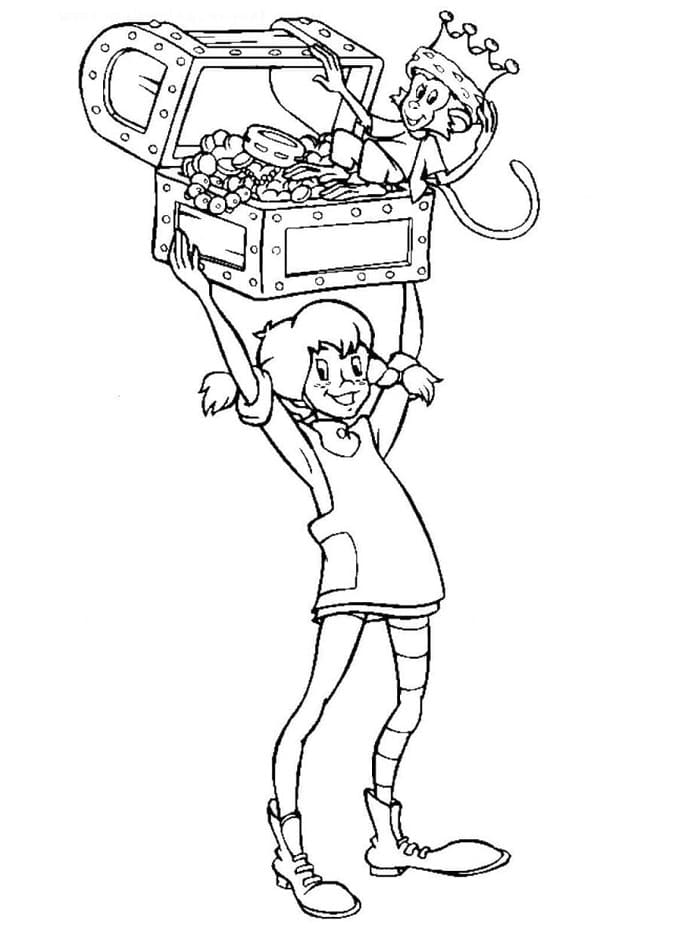 Pipi Dlouhá Punčocha (28) omalovánka