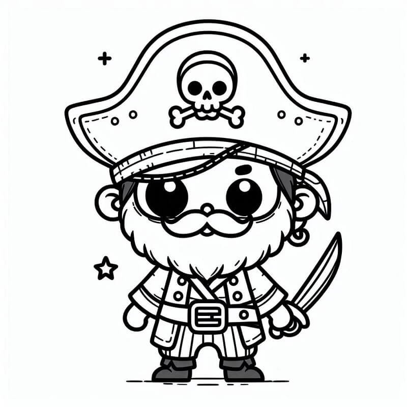 Pirátský Tisknutelný pro Děti omalovánka