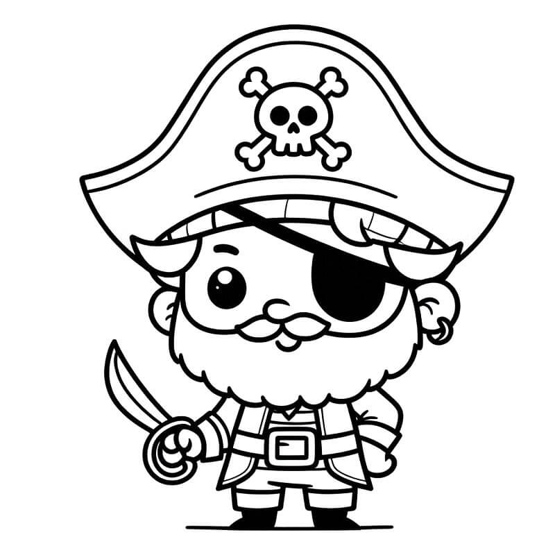 Pirátský Zdarma pro Děti omalovánka