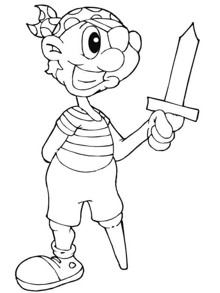 Pirátský pro 3leté Děti omalovánka