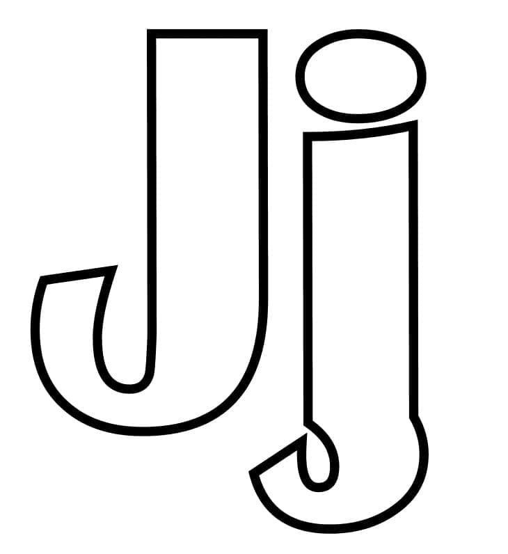 Písmeno J abecedy omalovánka