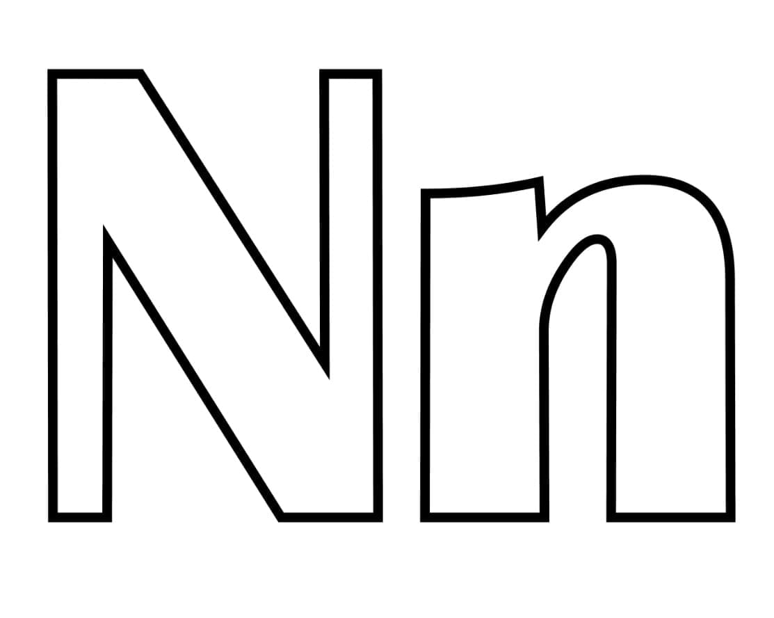 Písmeno N abecedy omalovánka