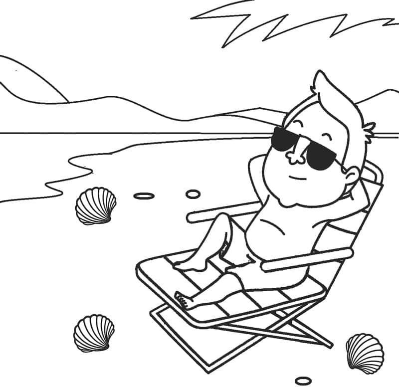 Pláž Zdarma Vymalovatelné Obrázek omalovánka