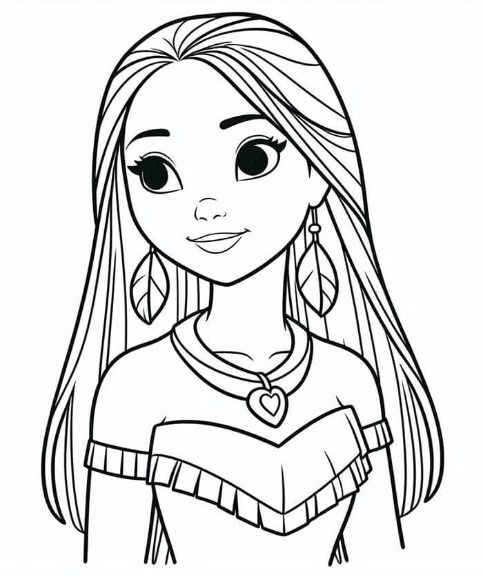 Pocahontas Obrázek omalovánka