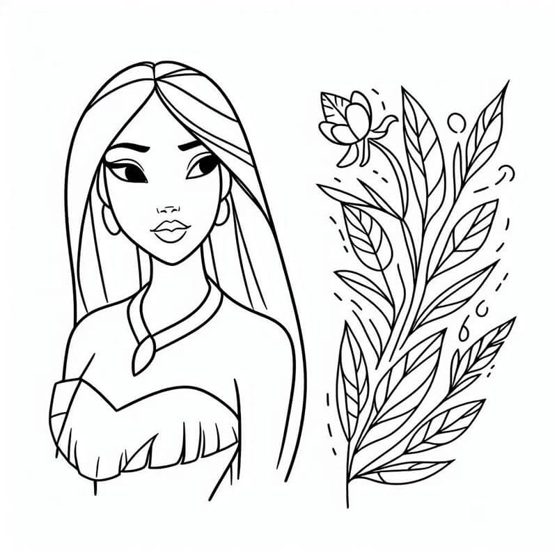 Pocahontas k Vymalování omalovánka