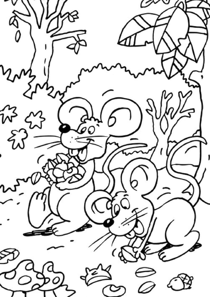 Podzim pro 3leté Děti omalovánka