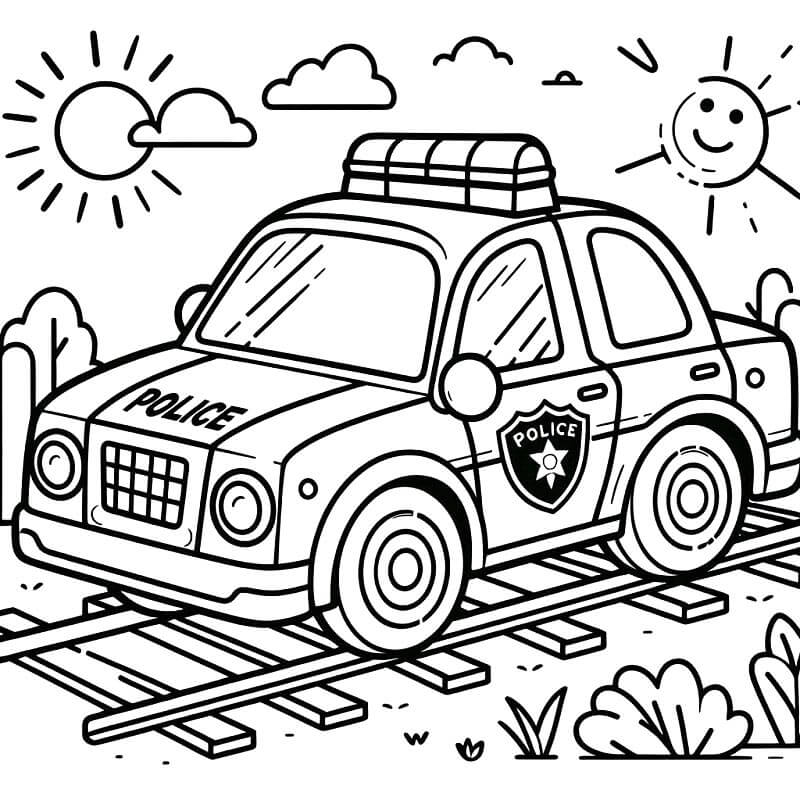 Policejní Auto Obrázek omalovánka