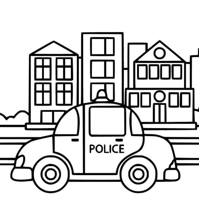 Policejní Auto Tisknutelné Zdarma omalovánka