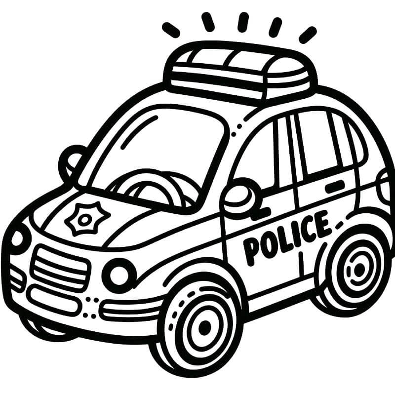 Policejní Auto Tisknutelné pro Děti omalovánka