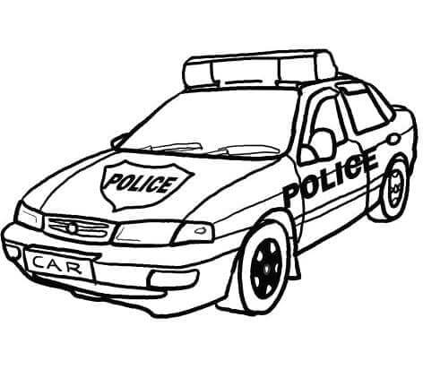 Policejní Auto Tisknutelné omalovánka