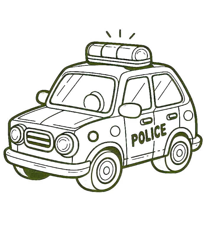 Policejní Auto k Vymalování omalovánka
