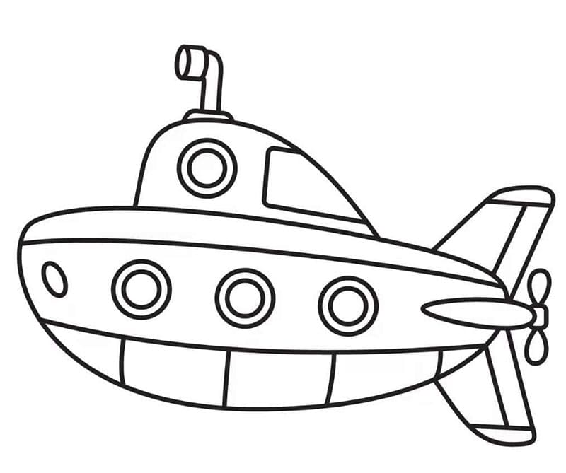 Ponorka k Vymalování omalovánka
