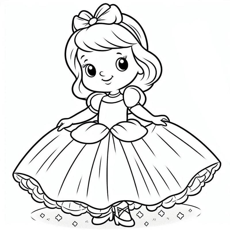 Popelka Tisknutelná pro Děti omalovánka