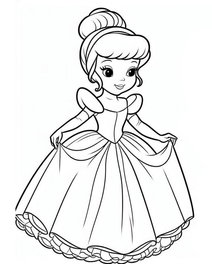 Popelka Tisknutelná omalovánka