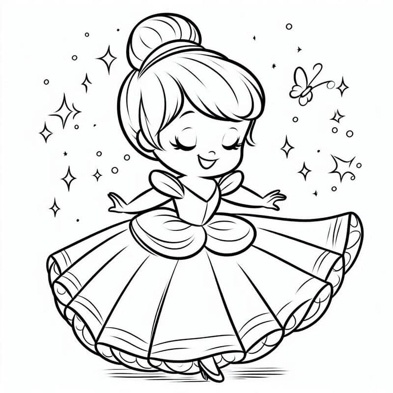 Popelka Zdarama omalovánka