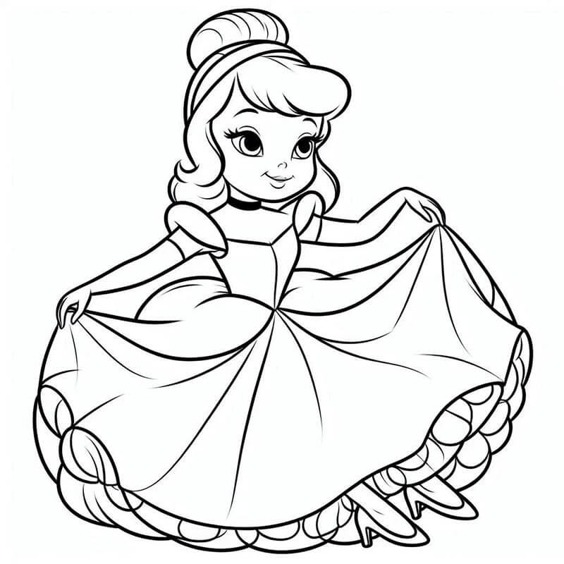 Popelka Zdarma pro Děti omalovánka