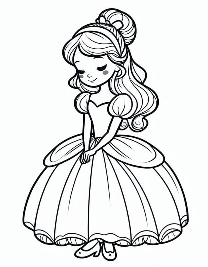 Popelka k Vymalování omalovánka