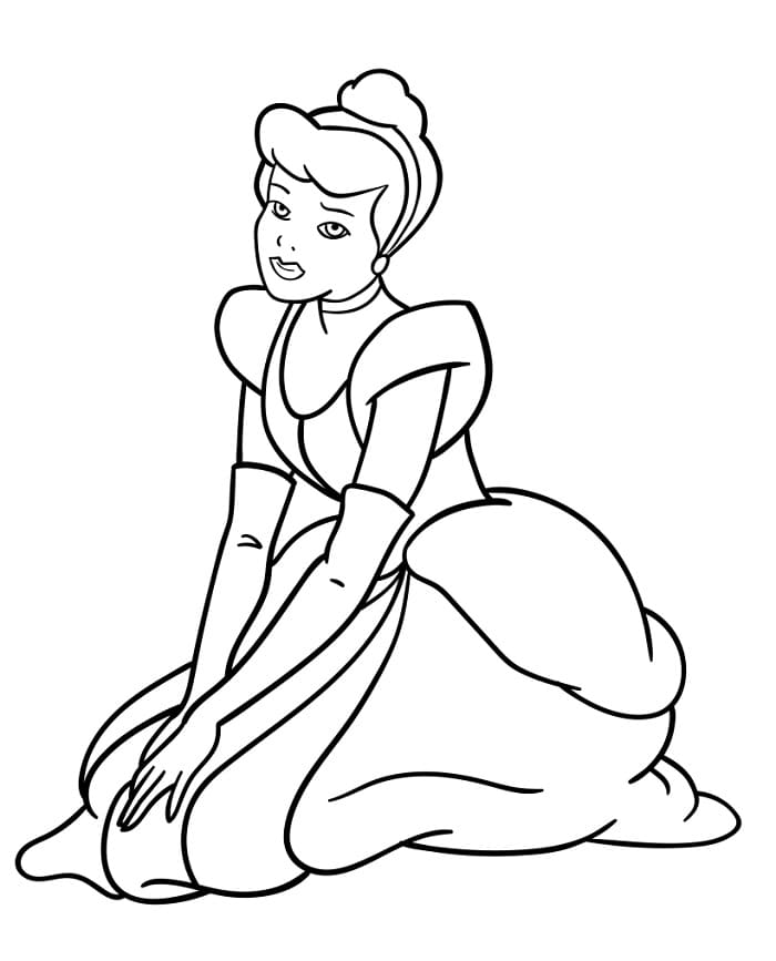 Popelka pro 1leté Děti omalovánka