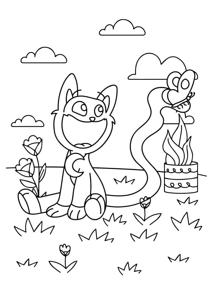 Poppy Playtime Catnap omalovánka